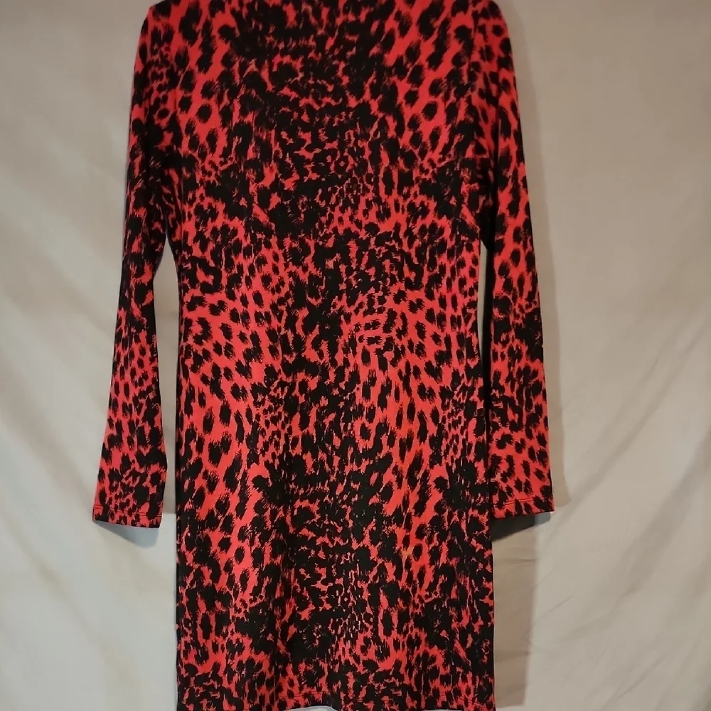 Michael Kors NWT Vibrant Red and Black Long Sleeve SEXY Dress